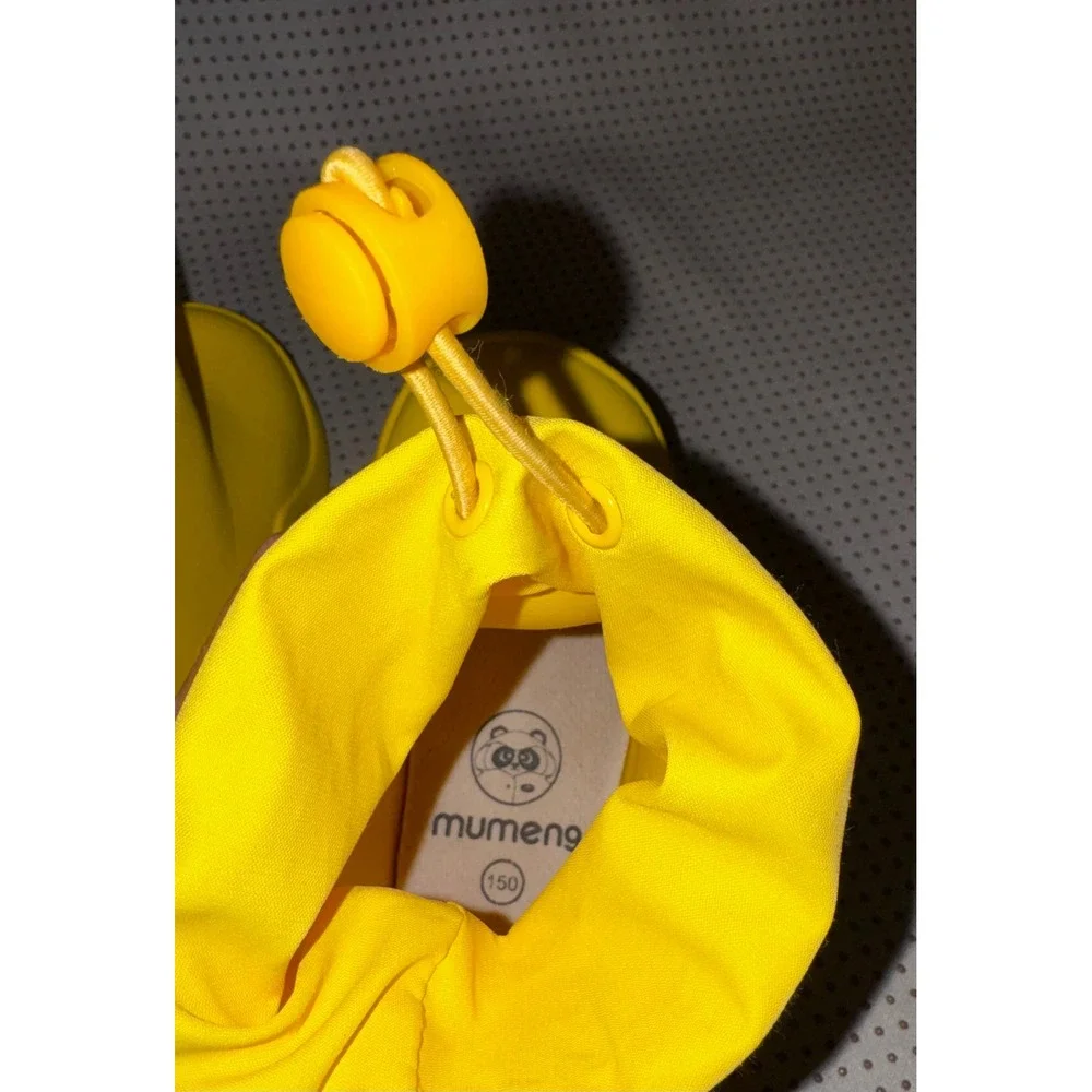 Mumeng Kids Yellow Dinosaur Excavator Rain Boots Waterproof Drawstring US 6